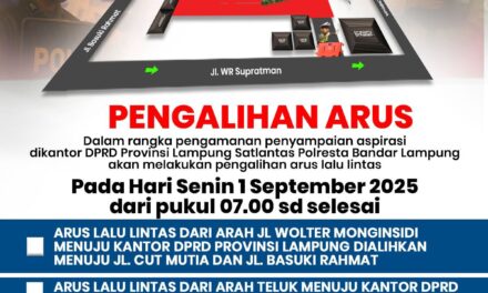 Aksi di DPRD Lampung, Satlantas Alihkan Arus Lalu Lintas dan Imbau Warga Tunda Perjalanan