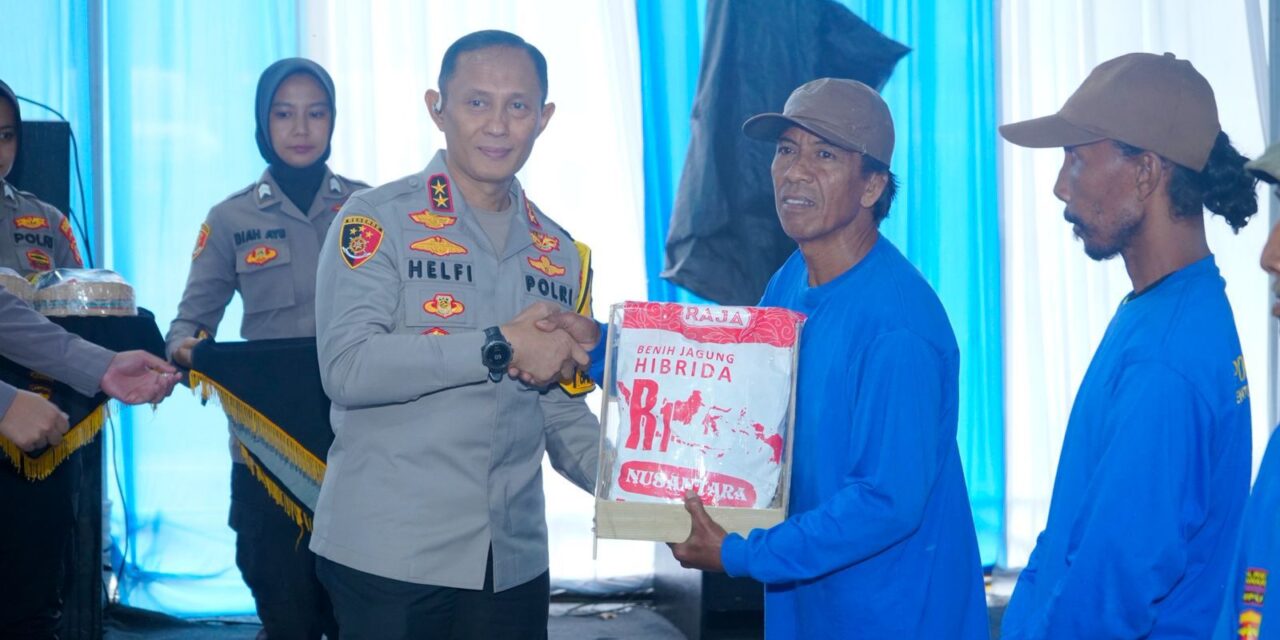 Kapolda Lampung Pimpin Penanaman Jagung Serentak Kuartal I di Pesawaran, Kapolri Beri Arahan Secara Daring 