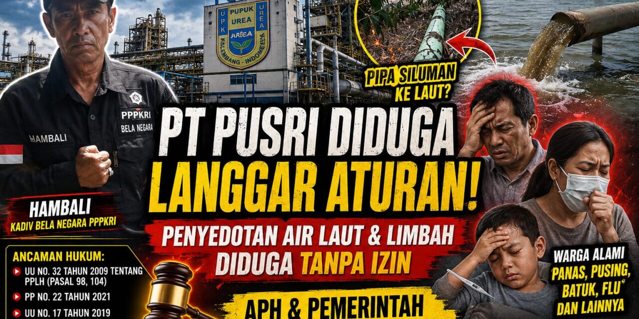 APH dan DLH Didesak Turun Tangan, Dugaan Pelanggaran Lingkungan PT Pupuk Sriwijaya Mengemuka