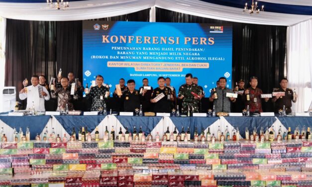 Bea Cukai Sumbagbar dan Bea Cukai Bandar Lampung Musnahkan Rokok dan Miras Ilegal Senilai 68,8 Miliar Rupiah dan Catat Kinerja Positif Hingga September 2026